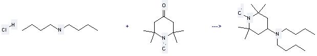 1-Butanamine, N-butyl-,hydrochloride can be used to produce 1-oxyl-4-(N,N-n-dibutylamino)-2,2,6,6-tetamethylpiperidine by heating